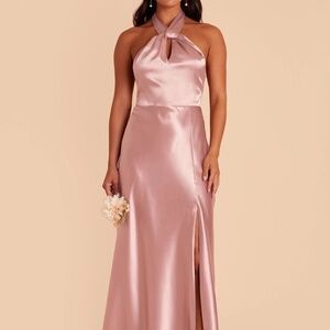Birdy Grey Monica Shiny Satin Bridesmaid Dress, English Rose